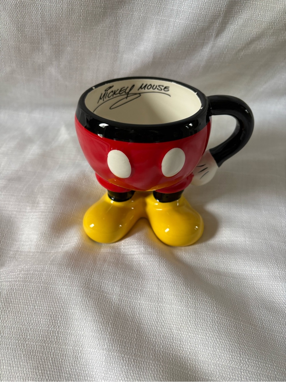 Disney Mickey Mouse Red & Yellow Ceramic Character Mug